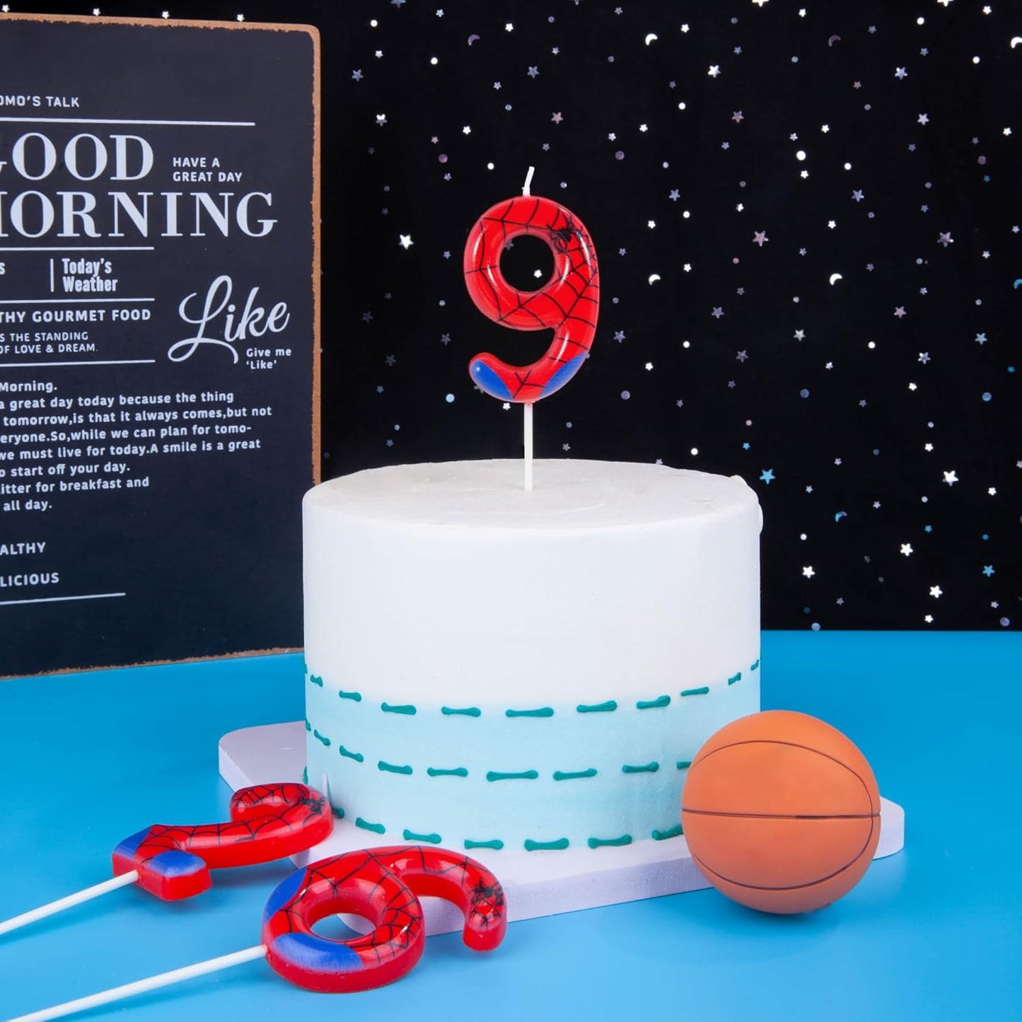 PHD CAKE 2.76 Inch Number 3 Spider Birthday Candles, Spider Cartoon Themed Number Candles, Cake Number Candles, Party Celebration