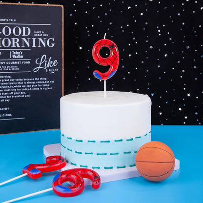 PHD CAKE 2.76 Inch Number 3 Spider Birthday Candles, Spider Cartoon Themed Number Candles, Cake Number Candles, Party Celebration