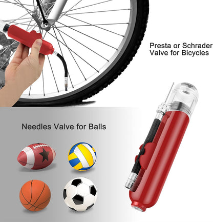 BROTOU Ball Pump, Dual Action Inflate Air Pump with 3 Needles and 2 Nozzles for Soccer Ball, Basketball, Volleyball, Balloons, Bikes