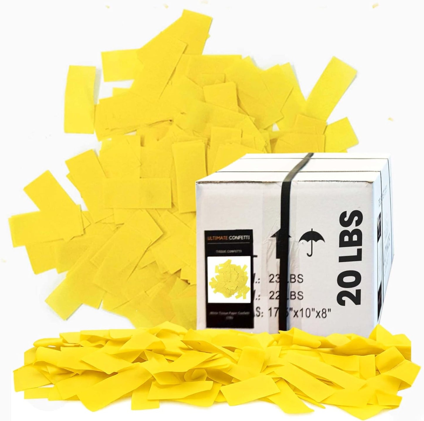 Ultimate Confetti, Multicolor Biodegradable Confetti - Rectangular Fluttering Tissue Paper Confetti for Cannon and Launcher use - Best for Holidays, Birthday, Wedding, and Parties - 1 lb, 16 oz
