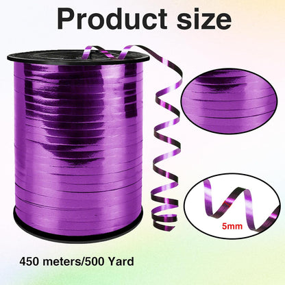 Metallic Shiny Curling Ribbon，500 Yard，1/5" for Crafts,Gift Wrapping, Balloon String, Baby Shower, Parties & Festivals, Florist Flowers (Silver)