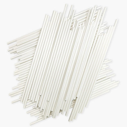 200 Count 6 INCH White Paper Lollipop and Cake Pop Sticks,Sucker Sticks for Cookies,Rainbow Candy,Chocolate,Cake Topper(Dia 4mm)