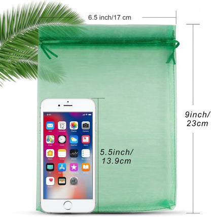 ANZNKU 50PCS Organza Bags 6x9 Large White Gift Bags for Candy Goodie Sachet Jewelry, Mesh Bag Drawstring Sheer Packaging Pouches for Wedding Favors Mother's Day Birthday Party Baby & Bridal Shower