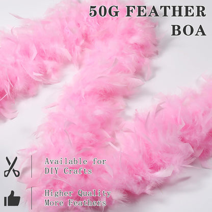 SOGUGOM Red 35g Feather Boas - 2 Yards Boa Feathers for Party, Wedding, Centerpieces, Concert, Costume and Christmas Tree(Red)
