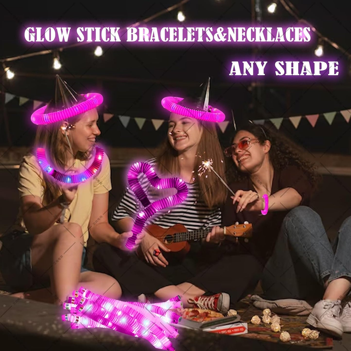 Yellow 12PCS Glow Sticks Stocking Stuffers Party Favors-Glow in The Dark Party Supplies for Kids and Adults, Perfect for Festivals, Birthday Parties, Raves, Concerts, and Camping Decorations