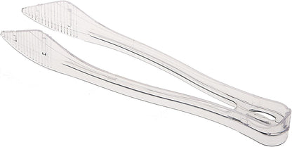 PARTY BARGAINS 8.5″ Clear Plastic Serving Tongs 12-Pack – Heavy-Duty Disposable & Reusable Kitchen Tongs for Parties BBQ Buffet Salad Appetizers Catering