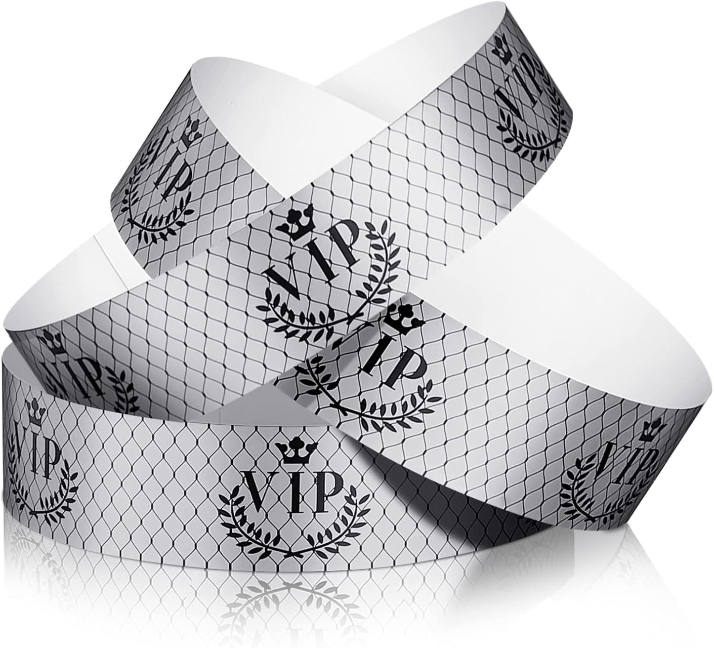Jadive 500 Pieces Paper Wristbands VIP Plastic Waterproof Party Identification Wristbands Party Bracelets for Events Amusement Parks, Club, Concerts, Fairs, Festivals and Events(Black, Gold)