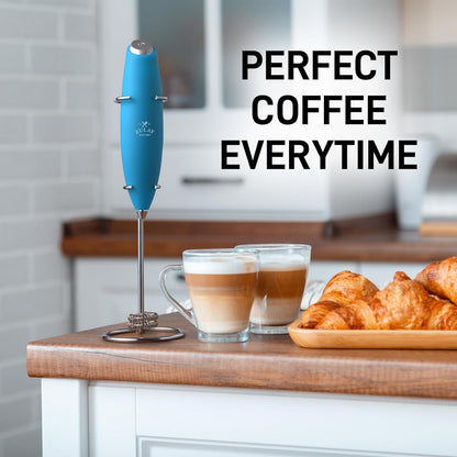 Zulay Kitchen Powerful Milk Frother Wand With Duracell Batteries - Ultra Fast Handheld Drink Mixer - Electric Whisk Foam Maker for Coffee, Lattes, Cappuccino & Matcha - Z1 Motor - Black - Colors B