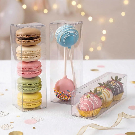VGOODALL 100 Pcs Clear Favor Boxes, 2x2x2 Inch Small Transparent Cube Gift Boxes for Candy, Macarons, Jewelry, Wedding, Birthday, Baby Shower Party Favors
