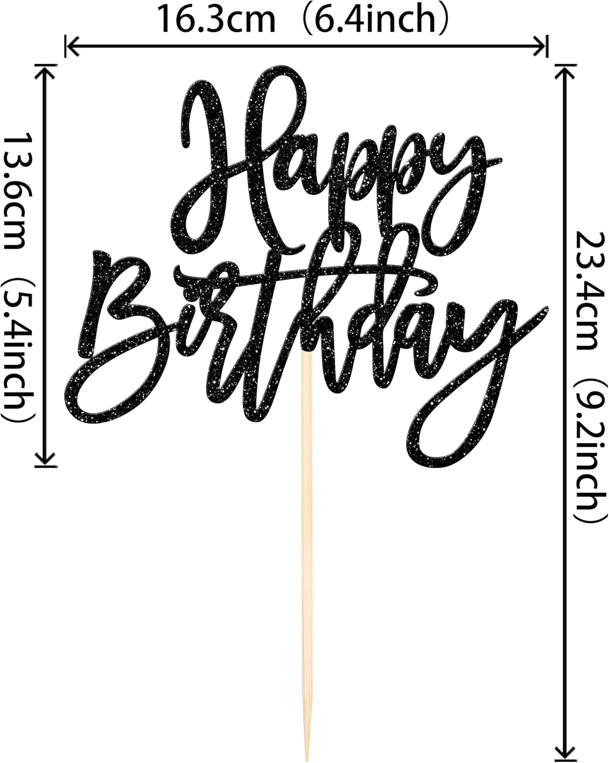 ZHUOWEISM 1 PCS Gold Happy Birthday & Anniversary Cake Topper