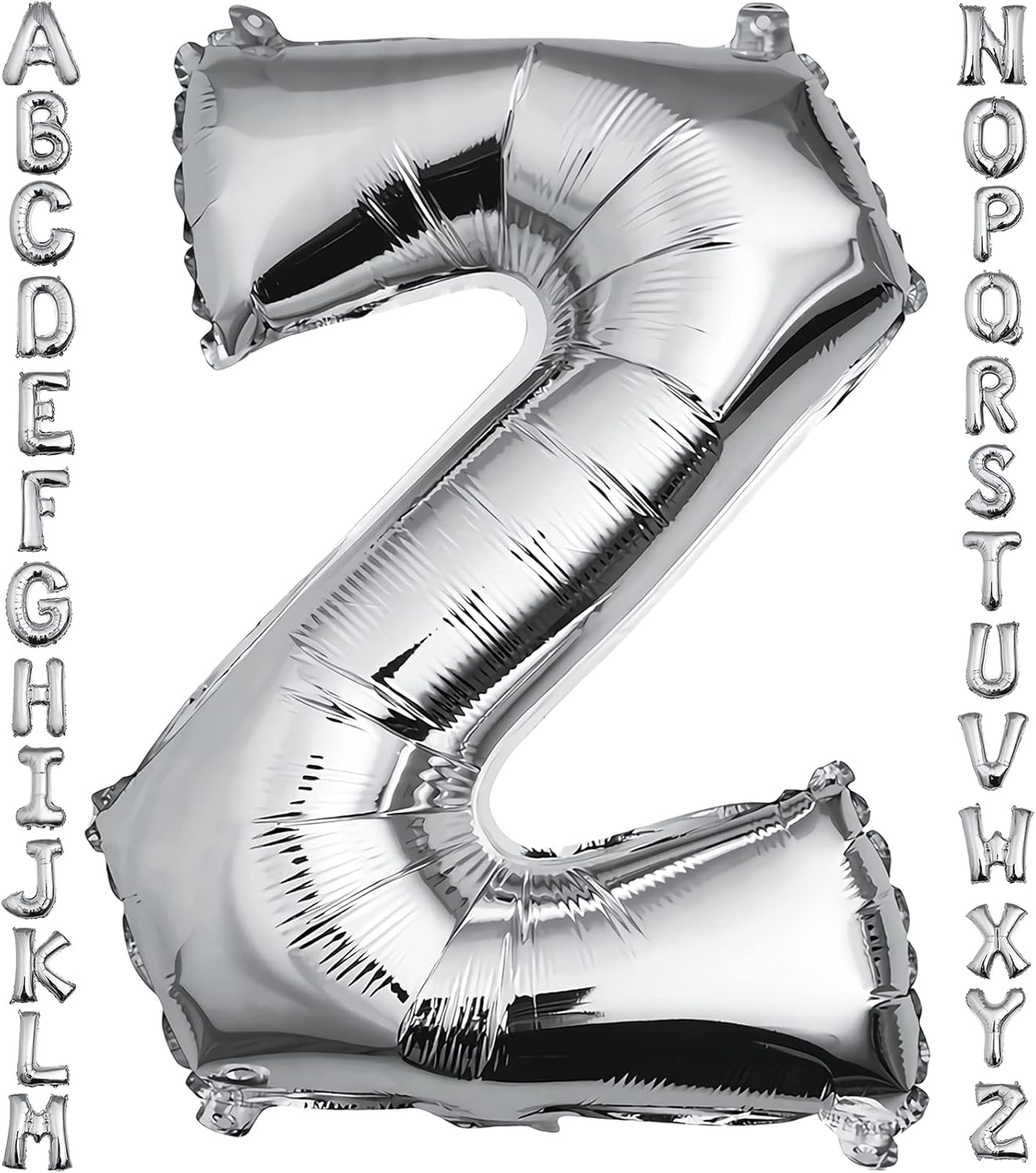40 inch Silver Letter A Balloon, Big Size Alphabet Foil Mylar Helium Balloons for Birthday Party Celebration Wedding Anniversary Baby Shower Decorations Supplies Alphabet A