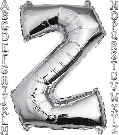 40 inch Silver Letter A Balloon, Big Size Alphabet Foil Mylar Helium Balloons for Birthday Party Celebration Wedding Anniversary Baby Shower Decorations Supplies Alphabet A