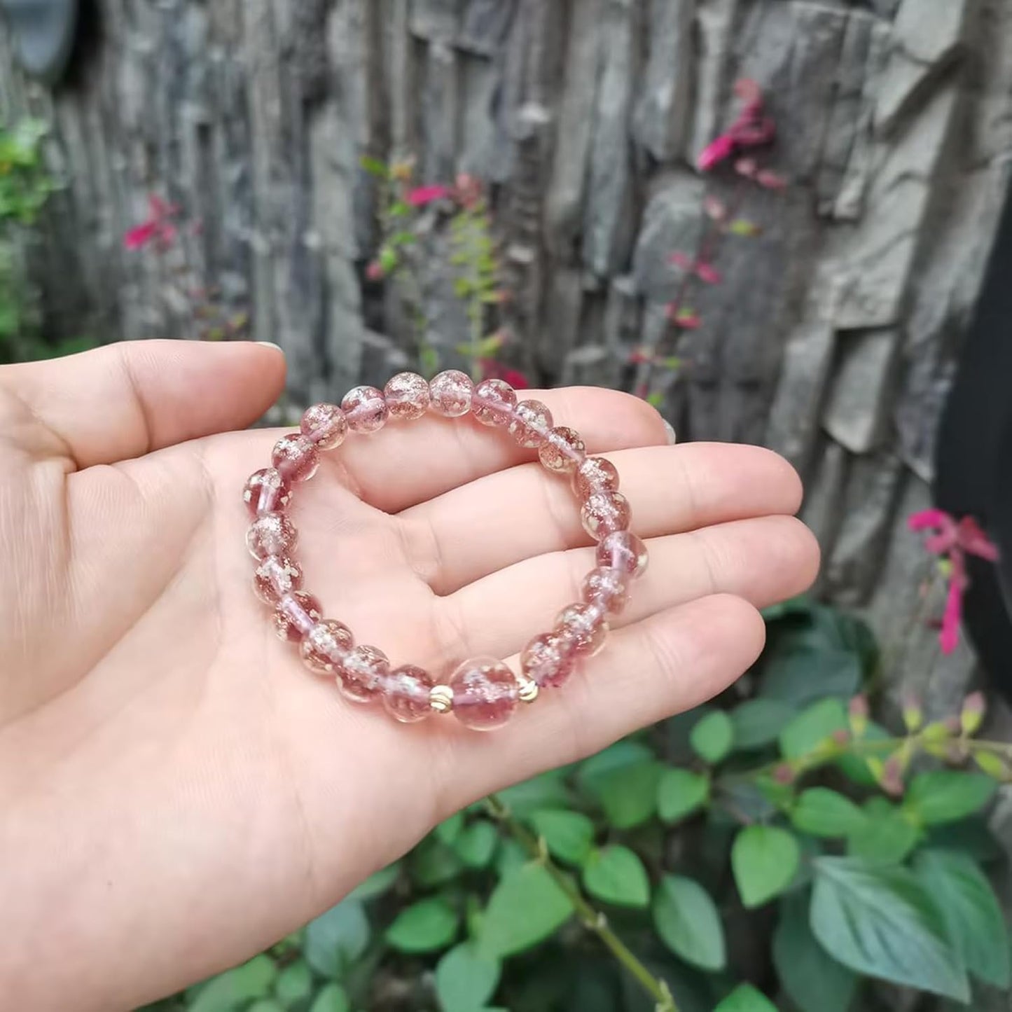 Glass Beaded Bracelet Glowing Bracelet Luminous Beads Bracelet for Women Glass Mermaid Bracelet Bangles Anti Anxeity Healing Energy