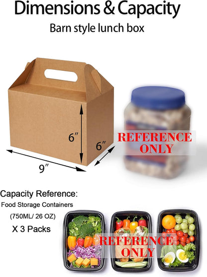 Happyhiram 30 CT Large Welcome Boxes with Handles White, 9x6x6 Gable Gift Easter Boxes Cardboard Paper Party Favor Boxes Barn Style Carry Out Box Recyclable Paper Gift Packaging Boxes for Food Box Lunch Cookies Donuts Baby Shower Bridal Shower Wedding