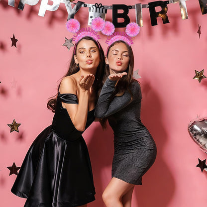 CAVETEE Happy Birthday Crown and Tiara for Women & Girls Party Decorations Gifts