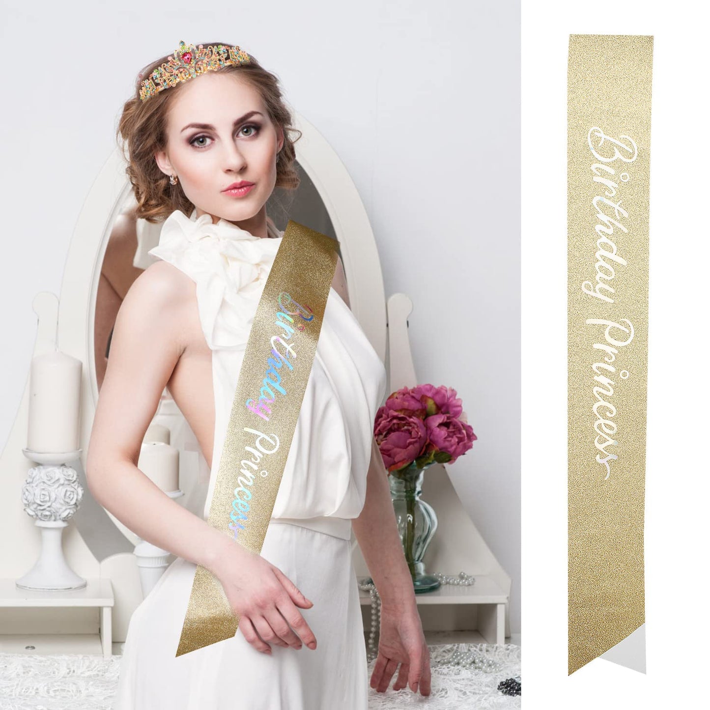 Princess Birthday Tiara - Happy Crown for Girls & Women, Decorative Accessory