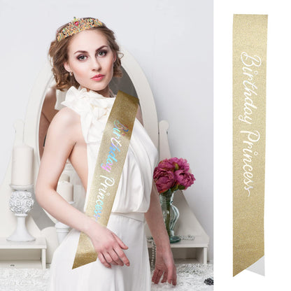 Princess Birthday Tiara - Happy Crown for Girls & Women, Decorative Accessory