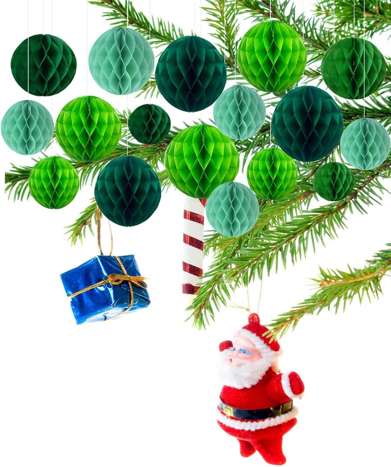 Rainbow Paper Honeycomb Balls,6 and 10 inch Hanging Tissue Pompoms,12 Pack Party Decorations