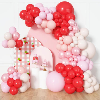 Amandir 153pcs Purple Blue Pink Balloon Garland Arch Kit, Different Sizes 18 12 10 5 inch Teal Yellow Latex Metallic Confetti Balloons for Magic Birthday Engagement Party Decoration