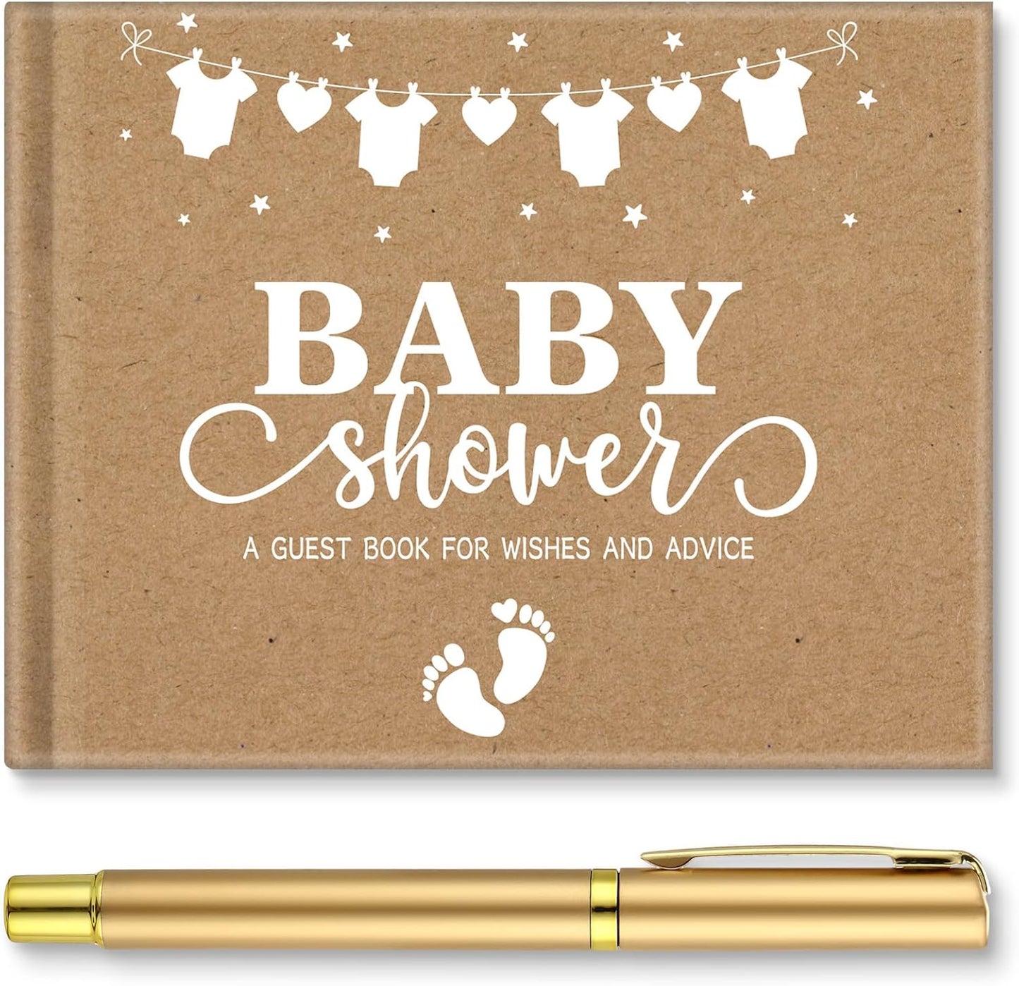 Fuyoooo 27 Pcs Safari Animal Baby Shower Guest Book Set Baby Shower Sign in Guest Floral Book Place Table Cards with Gold Pen Adhesive Photo Corner for Birthday Party