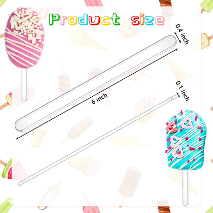 30 Pieces Acrylic Sticks Reusable Cakesicle Cake Pop Mold Mirror Ice Pop Sticks Ice Cream Cakesicle Mold for Home Cake Candy Gifts Party Craft