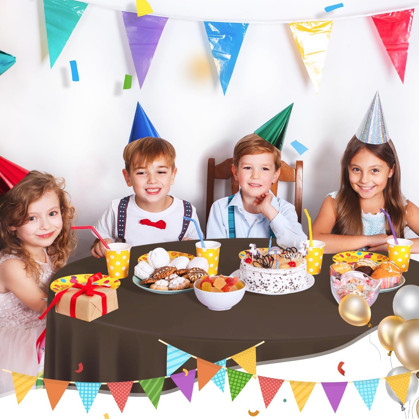tujol Royal Blue 6 Pack Plastic Table Cloth 54" x 108", Disposable Tablecloths Rectangle Table Cover, Plastic Tablecloths for Parties