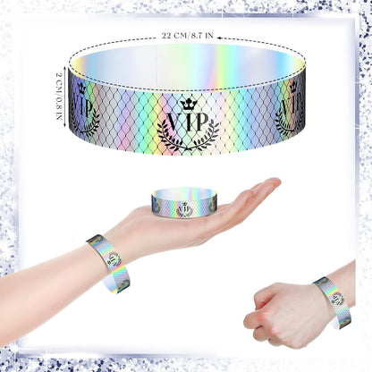 Jadive 500 Pieces Paper Wristbands VIP Plastic Waterproof Party Identification Wristbands Party Bracelets for Events Amusement Parks, Club, Concerts, Fairs, Festivals and Events(Black, Gold)