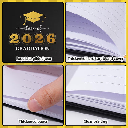 Graduation Guest Book, Class of 2026 Graduation Guest Book with Pen, Hardcover Guest Sign in Book, Memory Scrapbook, Graduation Decorations, Grad Party Supplies for High School，College (Blue)