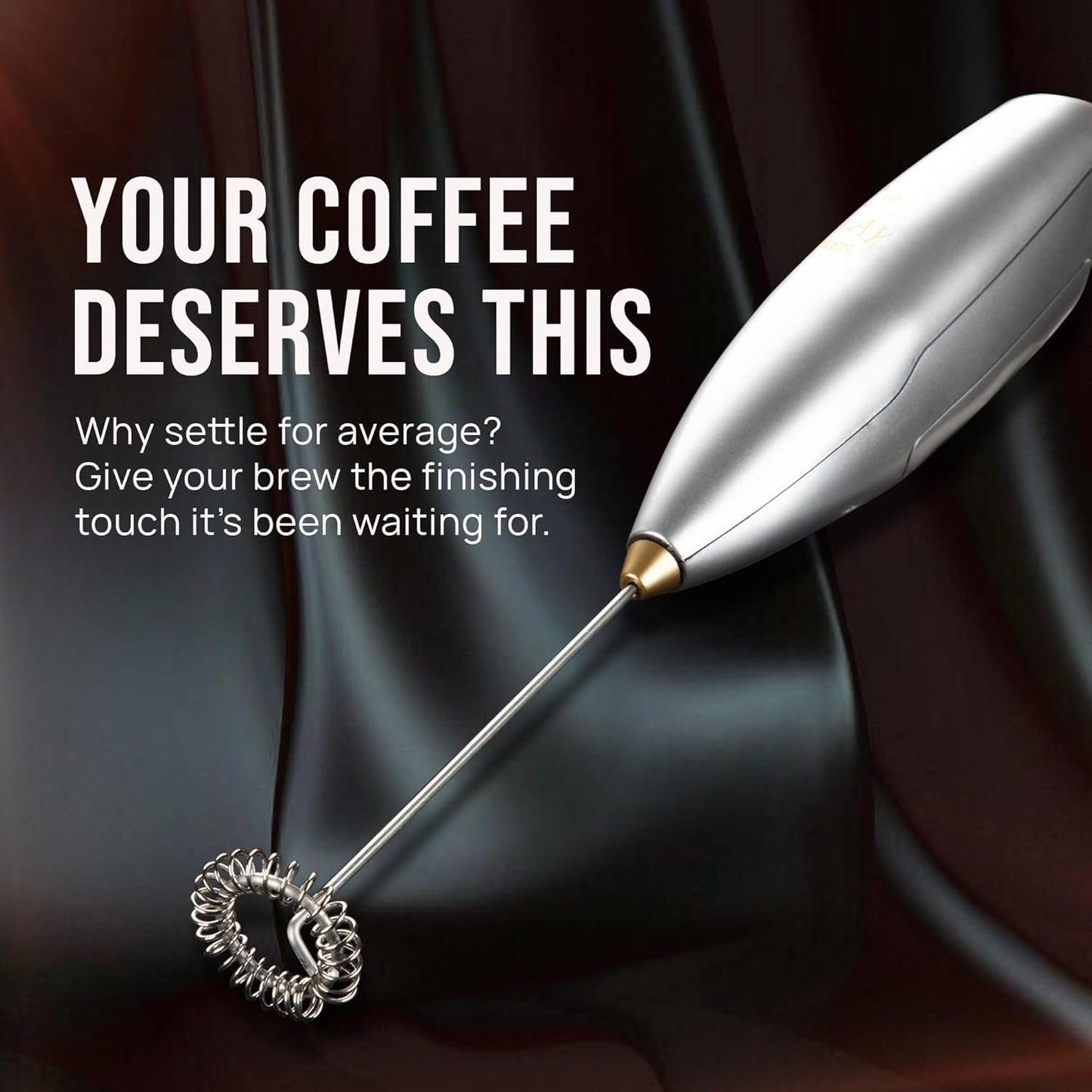 Zulay Kitchen Powerful Milk Frother Wand With Duracell Batteries - Ultra Fast Handheld Drink Mixer - Electric Whisk Foam Maker for Coffee, Lattes, Cappuccino & Matcha - Z1 Motor - Black - Colors D