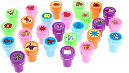 LUCKYBIRD Self-Inking Stamps for Kids - Heart Toy Stamp Set, Funny Plastic Stamps, 26 Count
