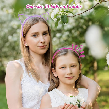 ZIRICHER 6 Colors Glow in the Dark Headbands, Plastic Light Up Hair Band Crowns Luminous Headband For Girls Party Headbands
