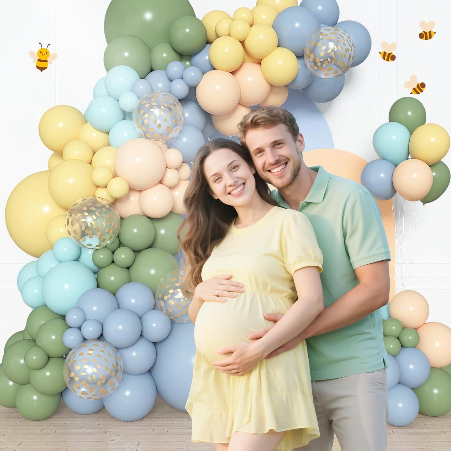 Amandir 153pcs Purple Blue Pink Balloon Garland Arch Kit, Different Sizes 18 12 10 5 inch Teal Yellow Latex Metallic Confetti Balloons for Magic Birthday Engagement Party Decoration