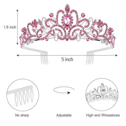 Princess Birthday Tiara - Happy Crown for Girls & Women, Decorative Accessory