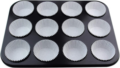 Standard Size Baking Cups Food-Grade Greaseproof Paper Cupcake Liners 200 Pcs (Natural)