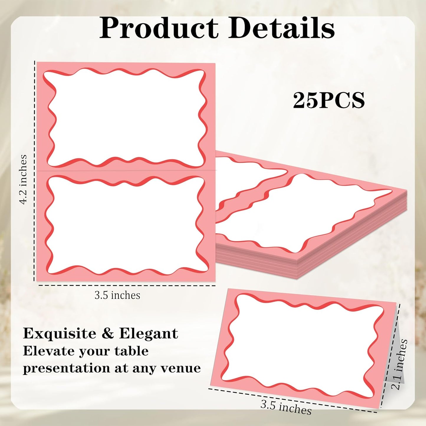 Mermaid Place Cards for Table Setting, 2 x 3.5" Escort Cards, 25 Under The Sea Tent Cards Food Label for Dinner Party, Wedding, Bridal Shower, Baby Shower, Birthday Party Supplies