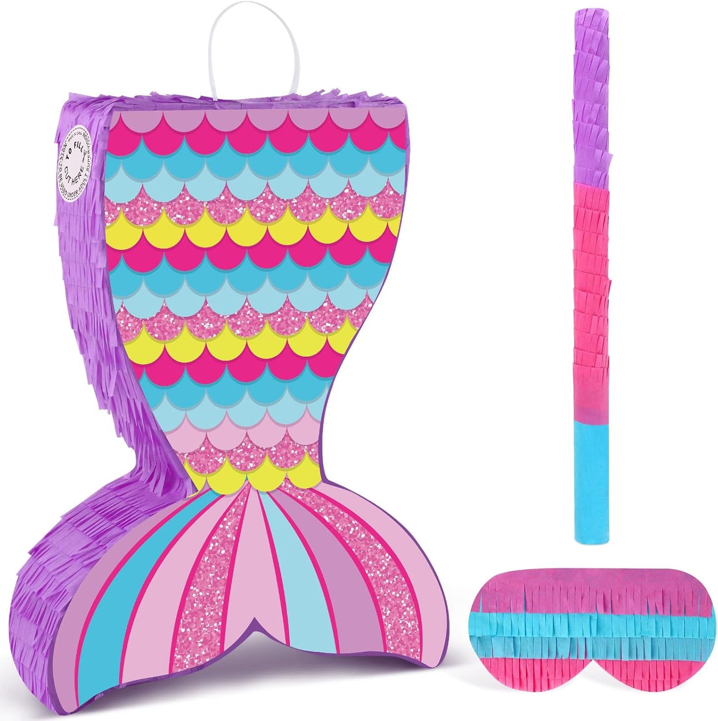 Disco Ball Pinata with Stick and Blindfold 80s 90s Theme Party Decorations Silver Mirror Disco Ball Pinata for Birthdays Weddings Roller Skating Party Supplies