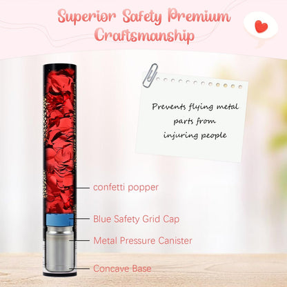 Biodegradable Confetti Cannons 12 Pack, 12" Multicolor Party Poppers for Birthday, Graduation, Wedding, Christmas, New Year & Celebration Events