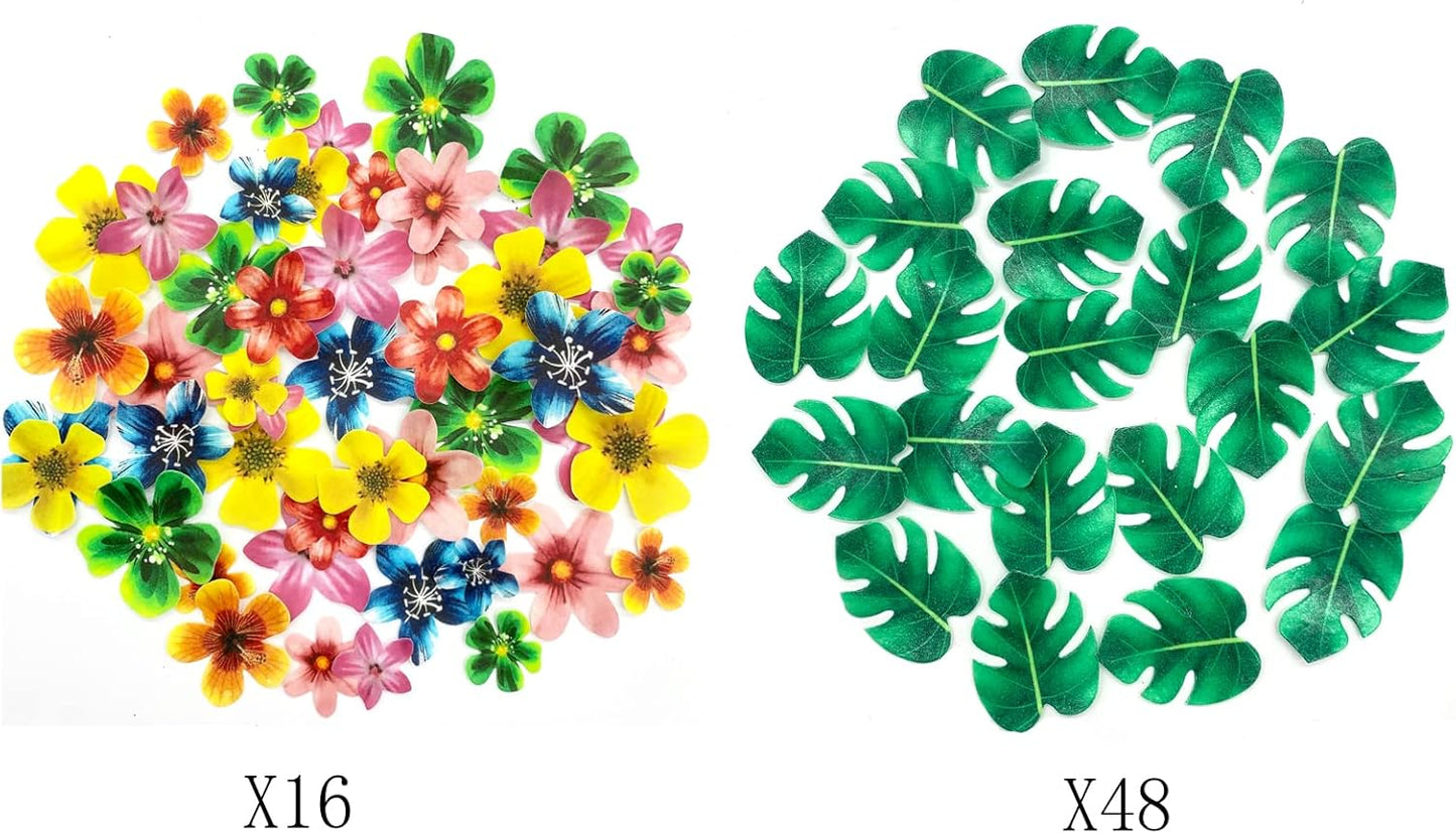 Weraru 58Pcs Edible Butterfly and Flowers Cake Topper Cupcake Toppers Wedding Themed Party Birthday Cake Decoration Mixed Size & Colour