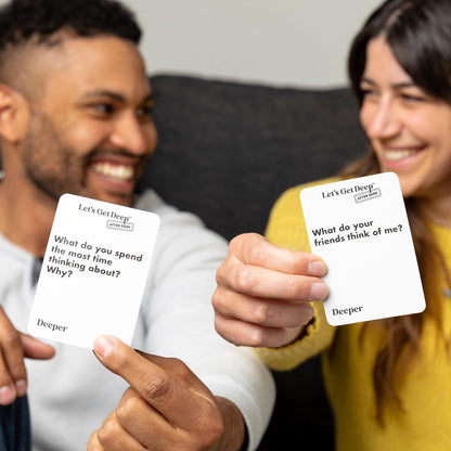 Let's Get Deep: Friends Edition by Relatable, Fun Group Card Game, Easy Adult Game for Game Night, Perfect for Party Games with Friends, Includes 400 Question Cards, Three Increasingly Personal Levels