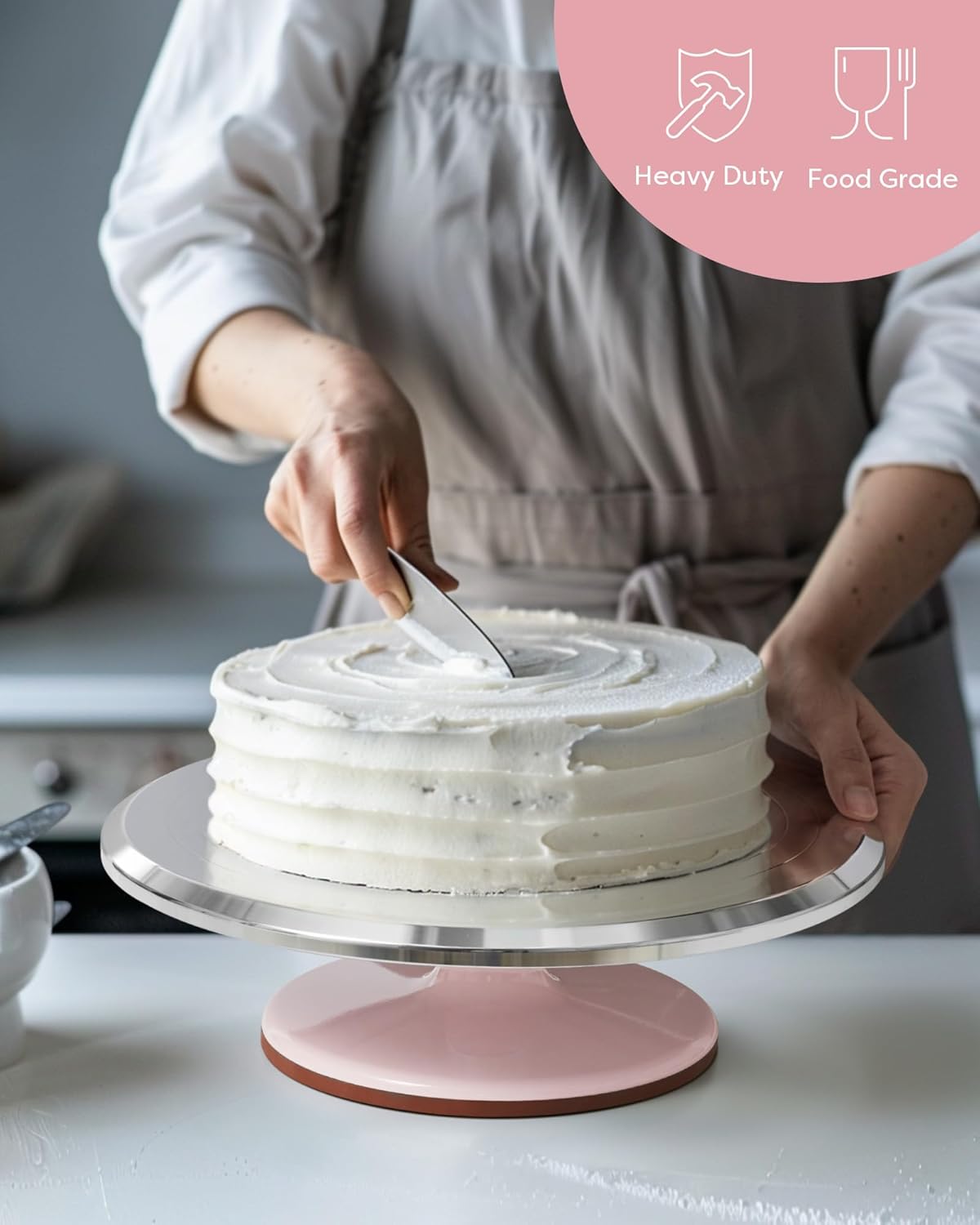 Kootek Aluminium Alloy Revolving Cake Stand 12 Inch Rotating Cake Turntable for Cake, Cupcake Decorating Supplies for Mother's Day