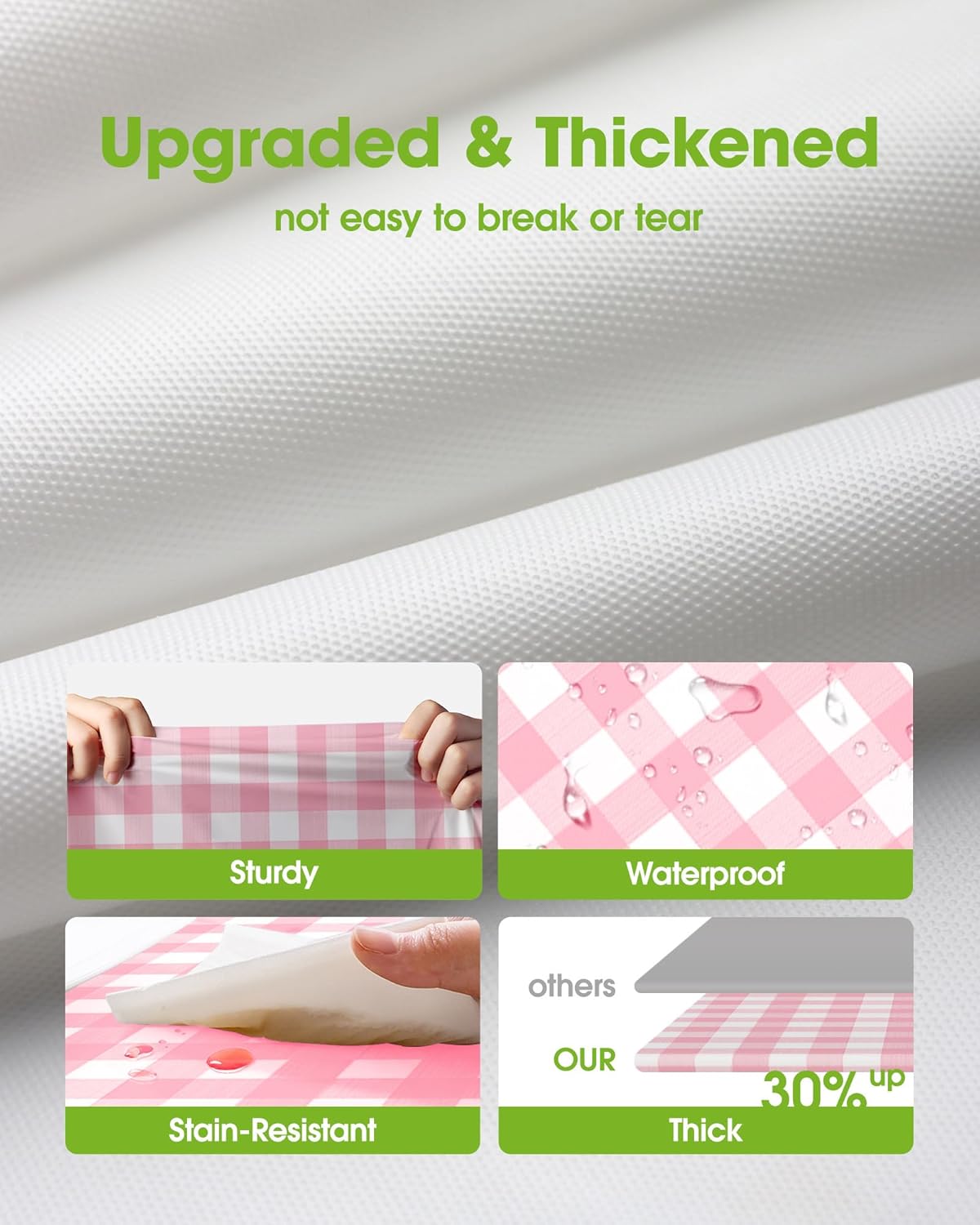 Pureegg Plastic Table Cloth Disposable 8 Pack, 54 x 108 Inch Table Cloths, Party, Picnic, Wedding, Decorative Tablecloths, Rectangle, White Plastic Cover, Leakproof & Sturdy, White