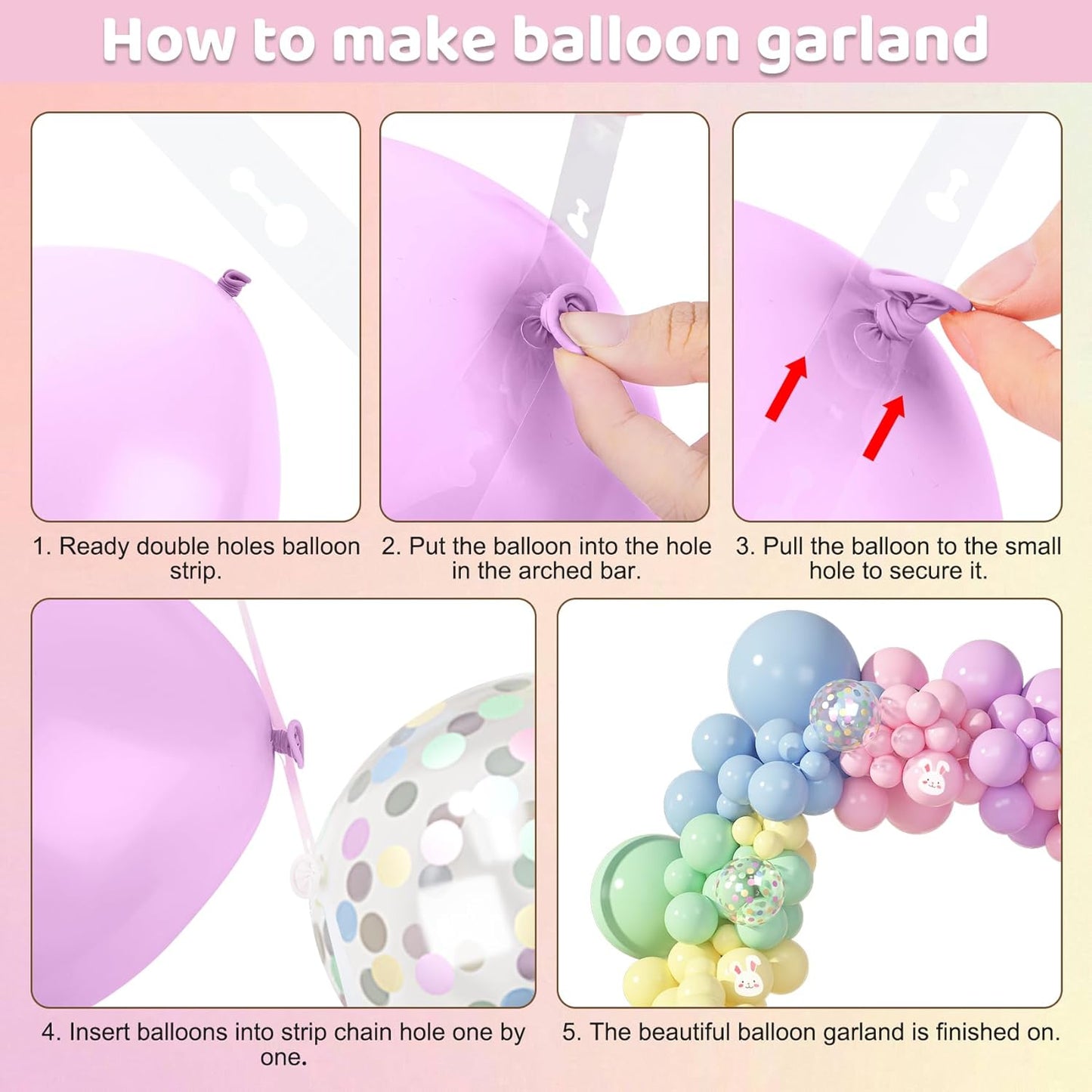 Amandir 153pcs Pink Purple Balloon Garland Arch Kit, Different Sizes 18 12 10 5 inch Pink Purple Red Latex Metallic Confetti Purple Balloons for Girl Women Birthday Bridal Baby Shower Party Decoration