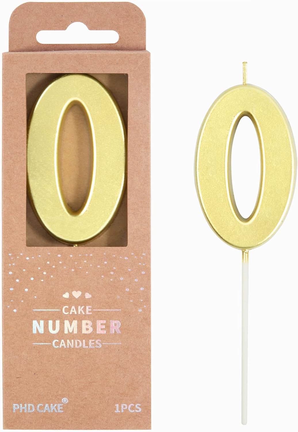 PHD CAKE 2.76 Inch Modern Gold 2 Number Birthday Candles, Gold Number Candles, Cake Number Candles, Party Celebration