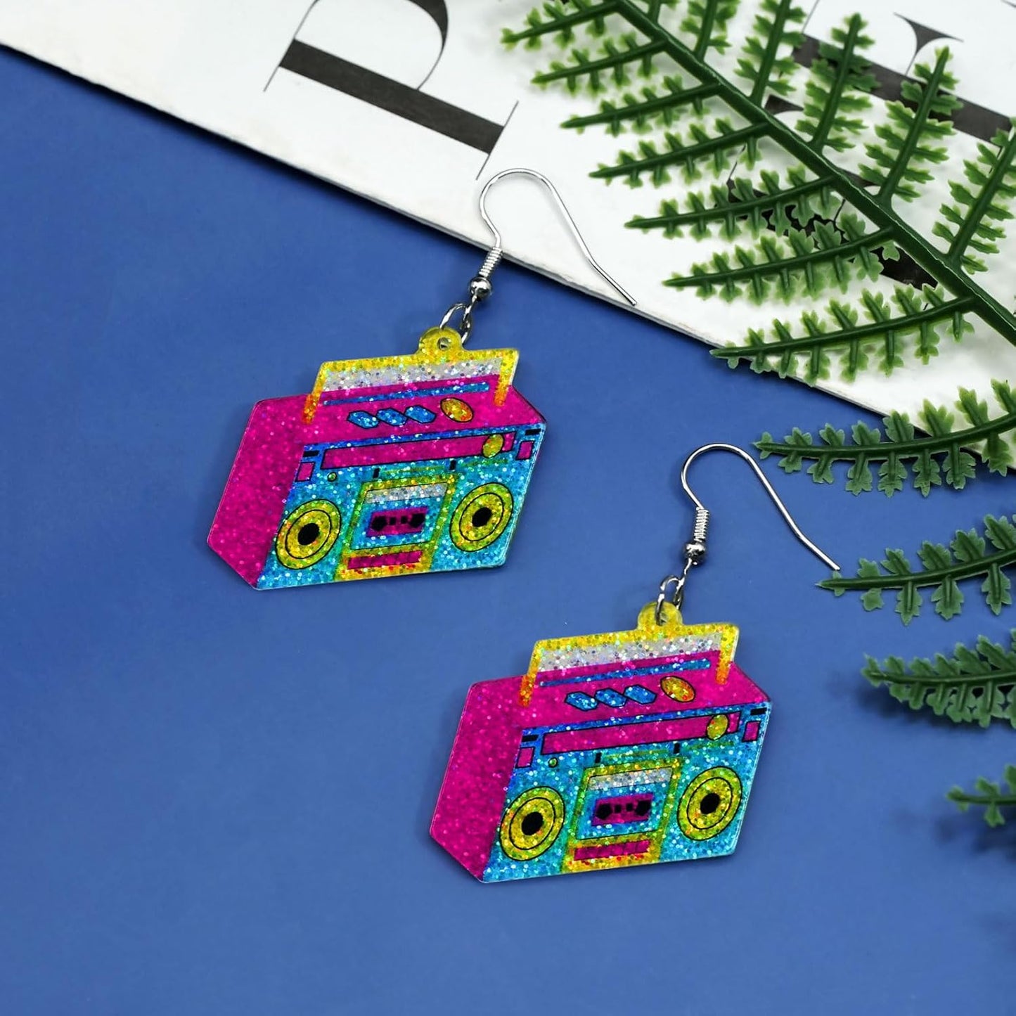 80s 90s Earrings for Women Colorful Lightning Acrylic Drop Earrings Neon Earrings Bulk for 80's 90's Outfit Glow Party Halloween 80s Accessories Jewelry