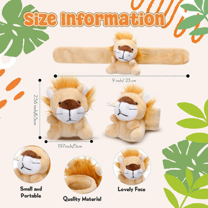 Vinsot 36 Pcs Mini Stuffed Animal Slap Bracelet Plush Wrist Slap Band Toys Bulk Snap Bracelets Kids for Themed Party Favors, Holiday Gifts, Classroom Rewards