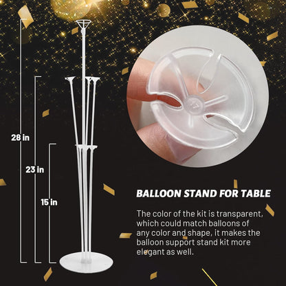 JOYYPOP 4 Sets Balloon Stand Kit For Table, Balloon Sticks with Base Birthday Graduation Party Decorations Wedding