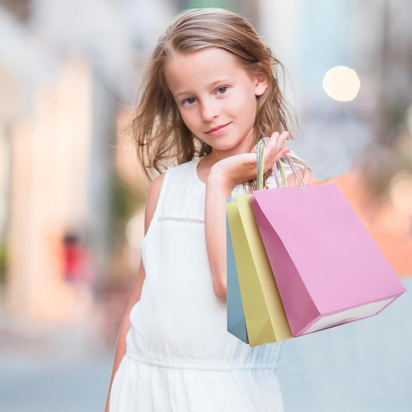 Mr. Pen- Paper Gift Bags with Handles, 32 Pack, 8.3" x 5.9" x 3.1", Pastel Paper Bags with Handles Bulk, Ideal for Gifts, Weddings, Baby Showers, Birthdays, Shopping, Retail Merchandise, Party Favor