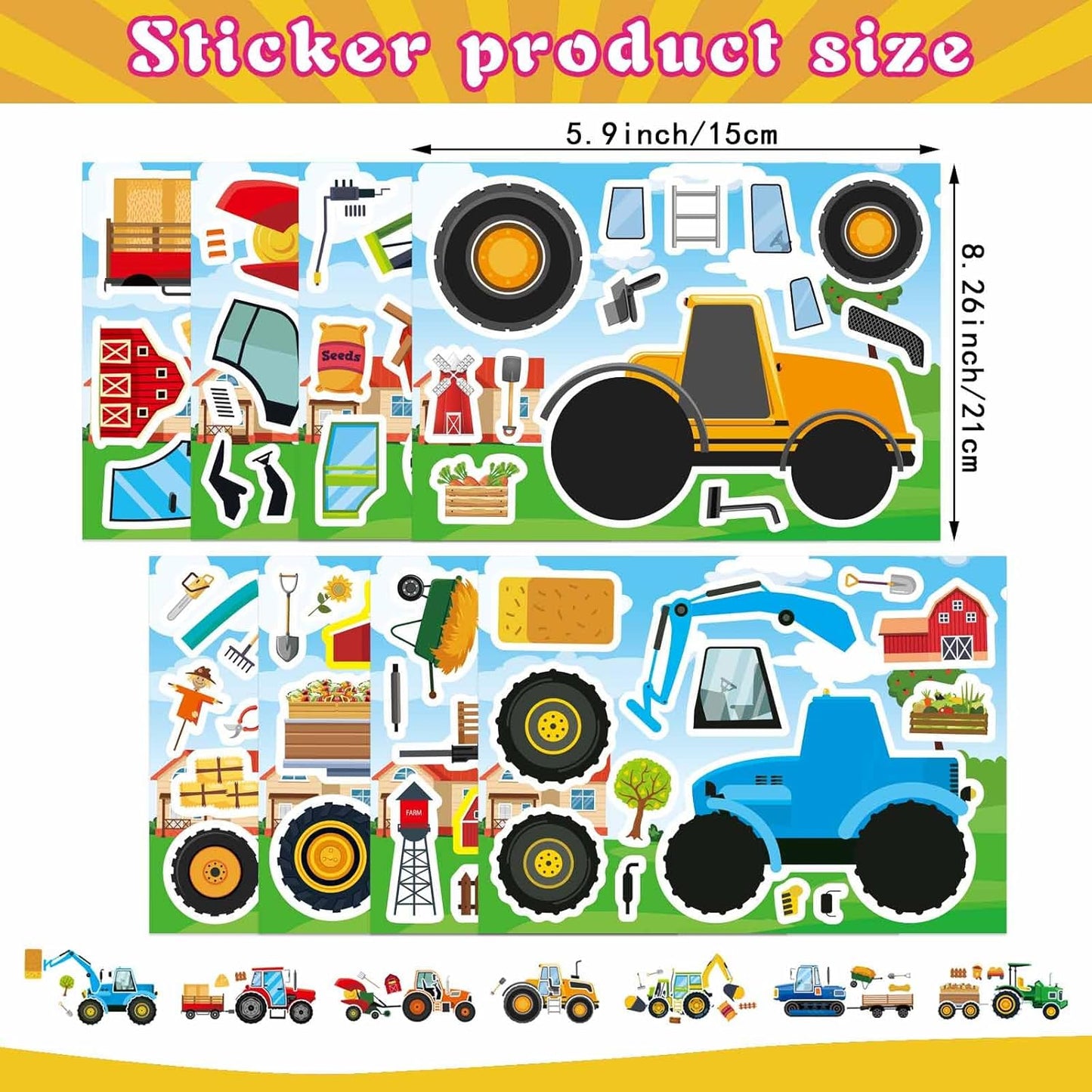 24 PCS Fairy Stickers for Kids, Make a Face Sticker with 8 Unique Designs Fairy, Frog, Mushroom, Make Your Own Stickers for Girls Birthday Party Favors, Goodie Bags, DIY Crafts
