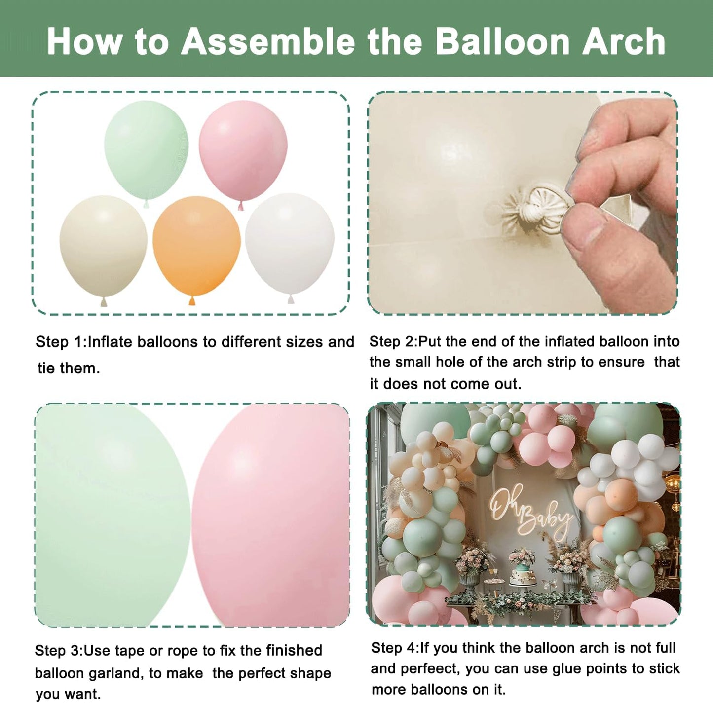 Pink Gold White Balloon Arch Kit - 144 PCs Pastel Light Pink and Beige Sand White Gold Chrome Balloons for Mothers Day Girls Women Birthday Bridal Shower Engagement Wedding Party Decorations