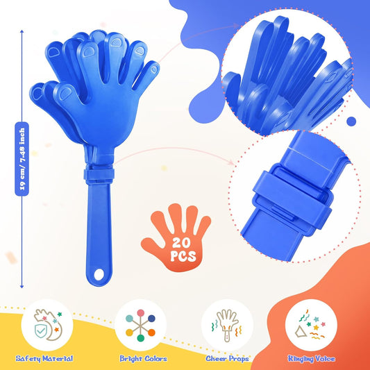 Sratte 80 Pcs 7.5 Inch Hand Clappers Noisemakers Bulk Clappers Noisemakers Party Favors Mini Hand Soundboard Plastic Noise Makers for Sporting Event Fiesta Birthday Reward Cheer Supplies (Multicolor)